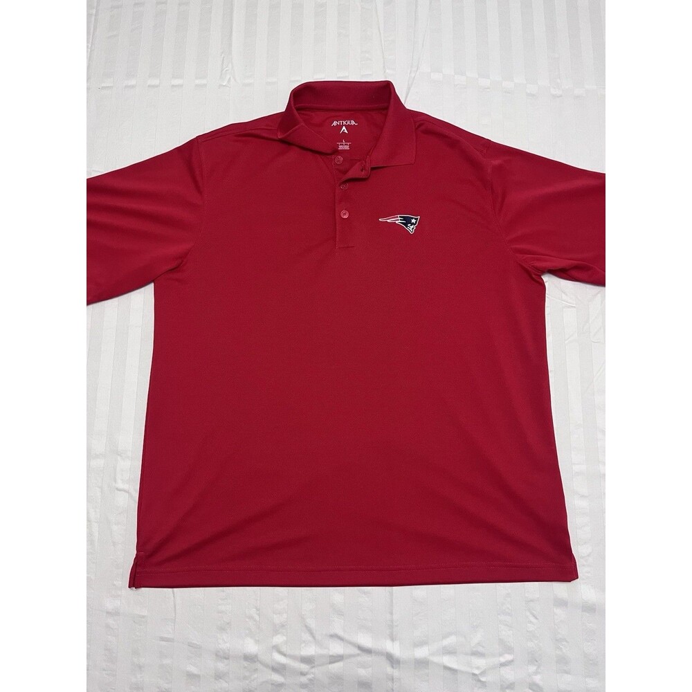 Antigua New England Patriots Shirt Mens Large Red Embroidered Logo NFL Football